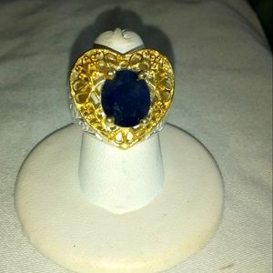 Lovely 2ct natural African blue sapphire friendship or wedding ring